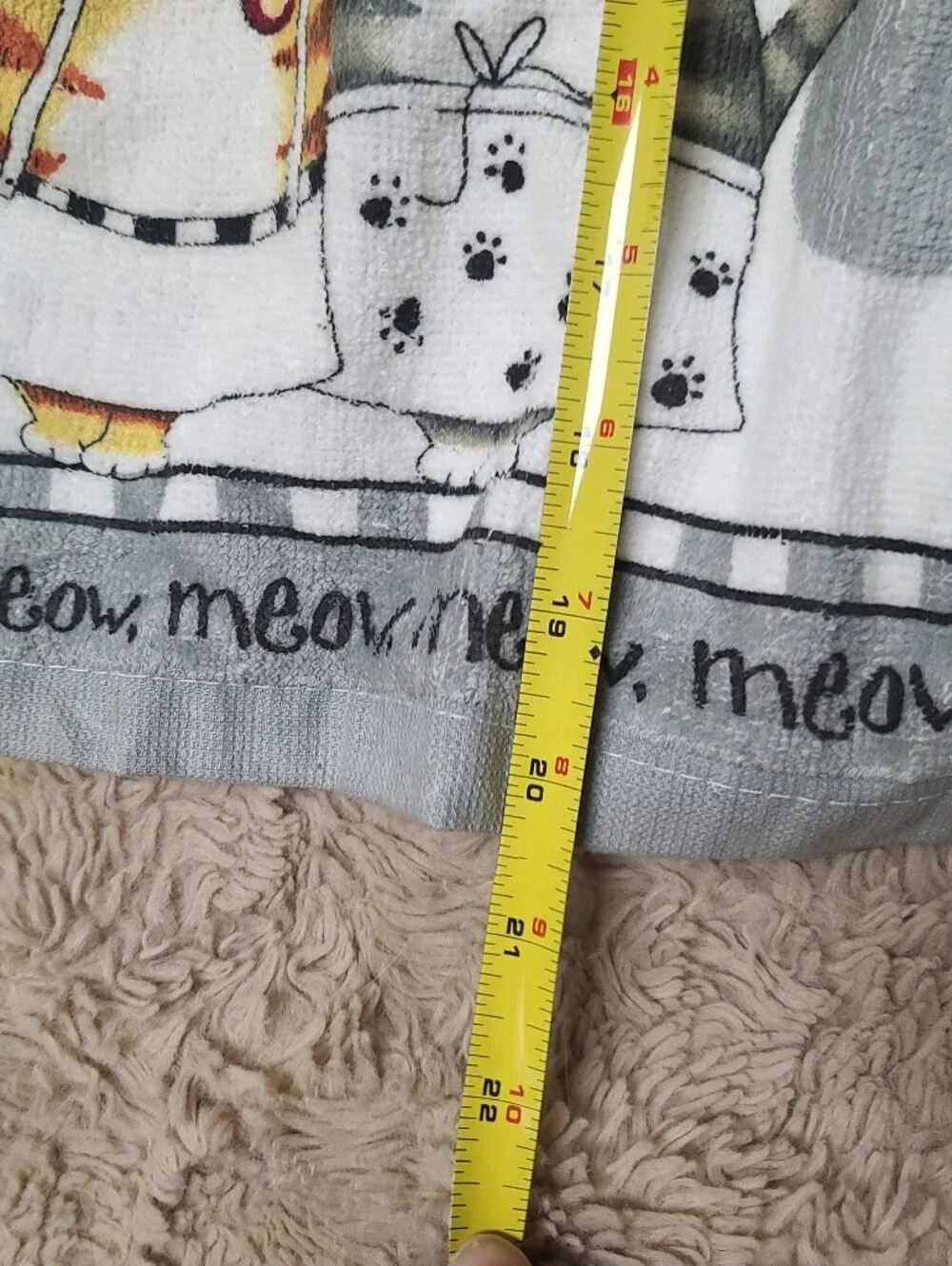 Lot 4 Handmade Cat Kitchen Hanging Dish Towels With Cute Buttons